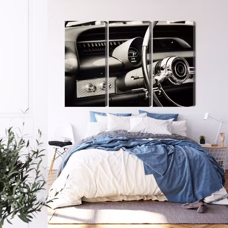 Canvastavla - The dashboard in a classic car