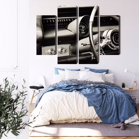 Canvastavla - The dashboard in a classic car