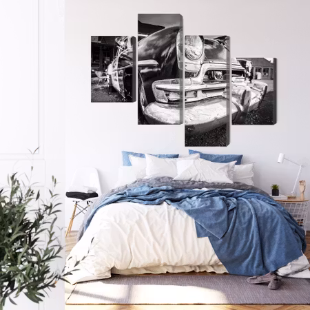 Canvastavla - Black and white american retro car