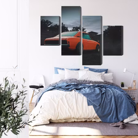 Canvastavla - Orange retro car