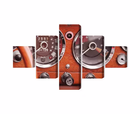 Canvastavla - Counters in a retro car