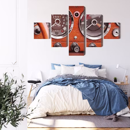 Canvastavla - Counters in a retro car