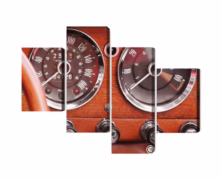 Canvastavla - Counters in a retro car