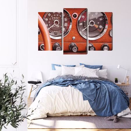 Canvastavla - Counters in a retro car