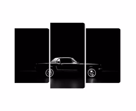 Canvastavla - Black retro car on a dark background