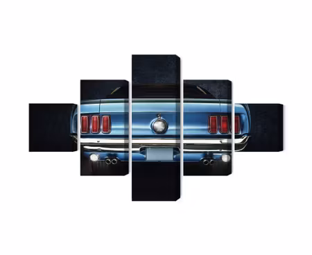 Canvastavla - The back of an old ford mustang