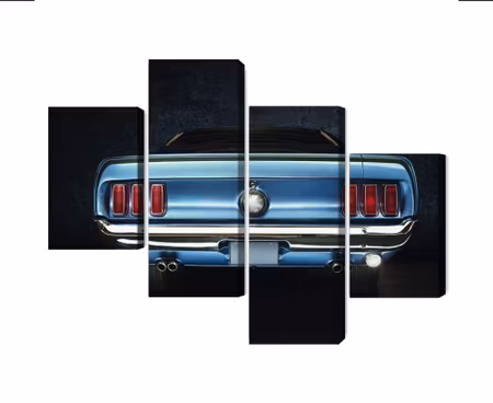 Canvastavla - The back of an old ford mustang