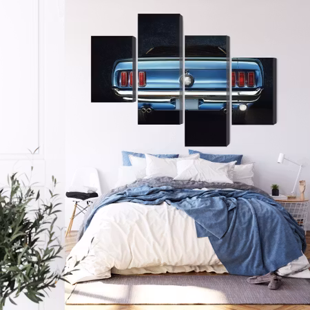 Canvastavla - The back of an old ford mustang