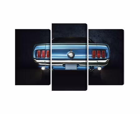 Canvastavla - The back of an old ford mustang