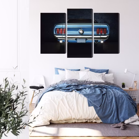 Canvastavla - The back of an old ford mustang