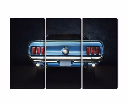 Canvastavla - The back of an old ford mustang