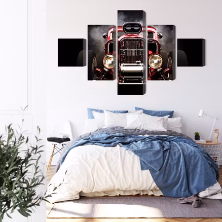 Canvastavla - Hot rod car on a smoke background