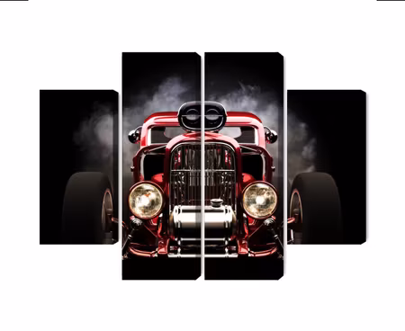 Canvastavla - Hot rod car on a smoke background