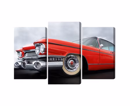 Canvastavla - A red car from the 1950s