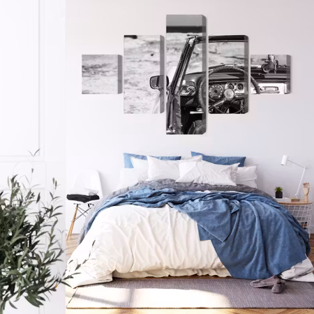 Canvastavla - The interior of an old cuban car