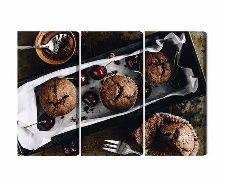Canvastavla - Muffins with cherries