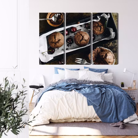 Canvastavla - Muffins with cherries