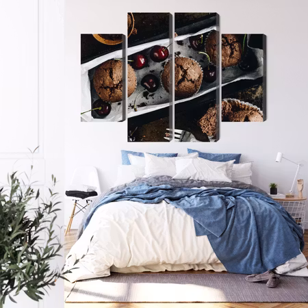 Canvastavla - Muffins with cherries