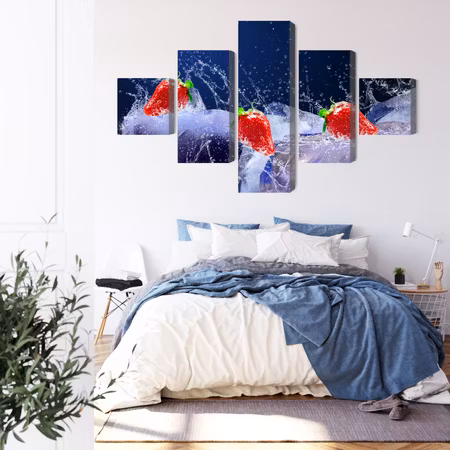 Canvastavla - Strawberries on ice