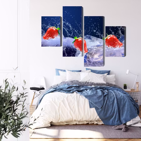 Canvastavla - Strawberries on ice