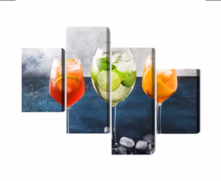 Canvastavla - Glasses with summer cocktails