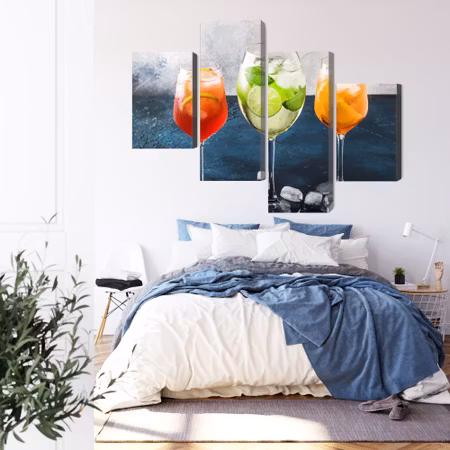 Canvastavla - Glasses with summer cocktails