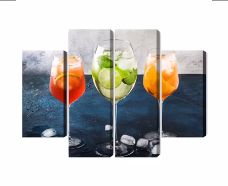 Canvastavla - Glasses with summer cocktails
