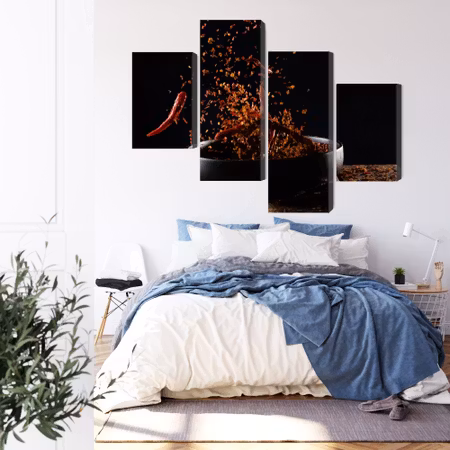 Canvastavla - Cayenne pepper in flight