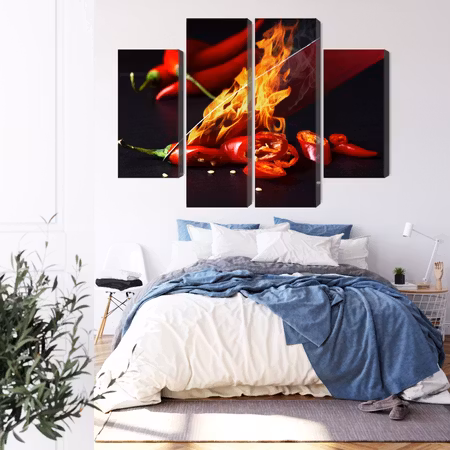 Canvastavla - Burning knife