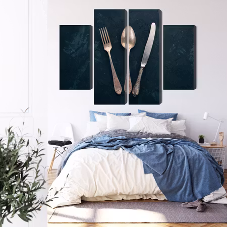 Canvastavla - Old cutlery