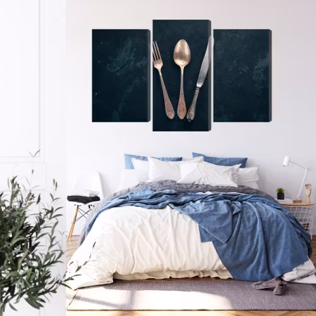 Canvastavla - Old cutlery