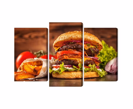 Canvastavla - Homemade hamburger
