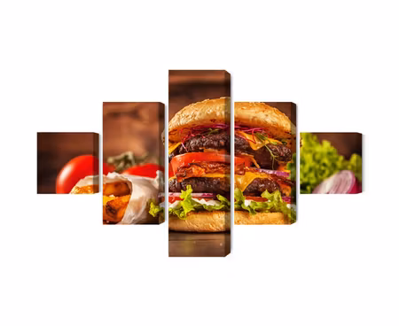 Canvastavla - Homemade hamburger