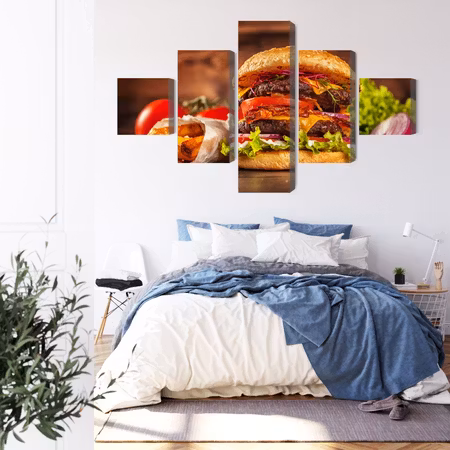 Canvastavla - Homemade hamburger
