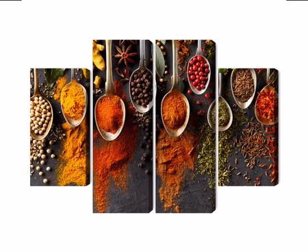Canvastavla - Spices on a black background