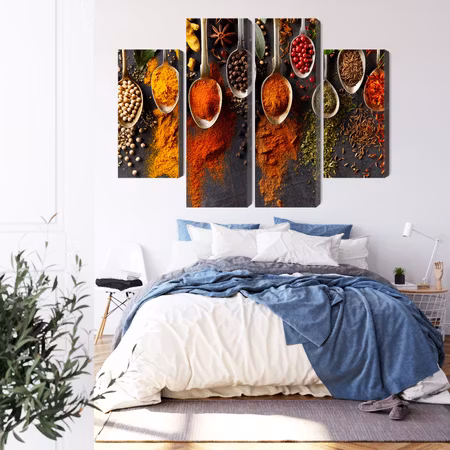 Canvastavla - Spices on a black background