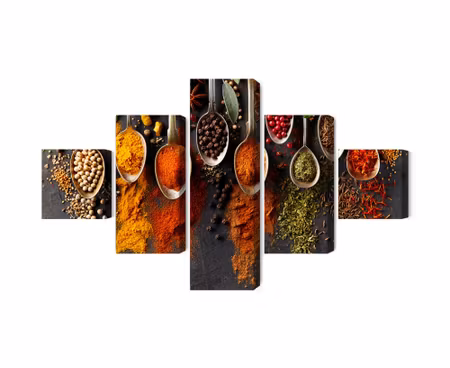Canvastavla - Spices on a black background