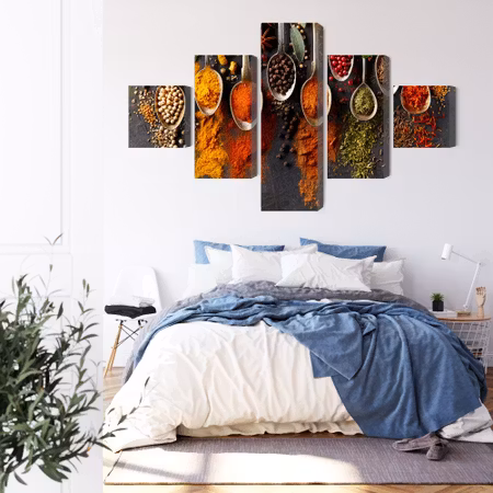 Canvastavla - Spices on a black background