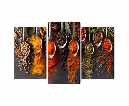 Canvastavla - Spices on a black background