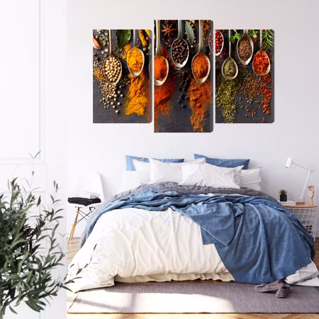 Canvastavla - Spices on a black background