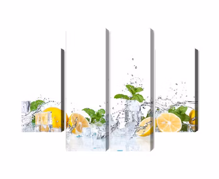 Canvastavla - Mint leaves with lemons