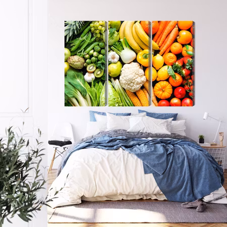 Canvastavla - Fruits and vegetables in rainbow colors