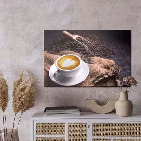 Canvastavla - A cup of latte coffee