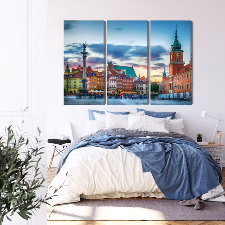 Canvastavla - Panoramic view of the royal castle in