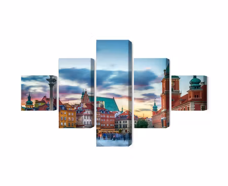 Canvastavla - Panoramic view of the royal castle in