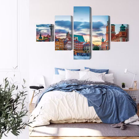 Canvastavla - Panoramic view of the royal castle in