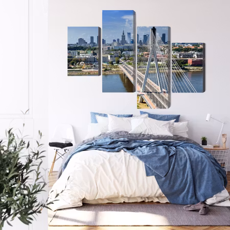 Canvastavla - The bridge with the warsaw panorama in