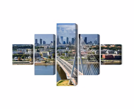 Canvastavla - The bridge with the warsaw panorama in