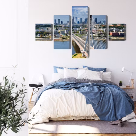 Canvastavla - The bridge with the warsaw panorama in