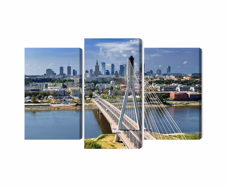 Canvastavla - The bridge with the warsaw panorama in